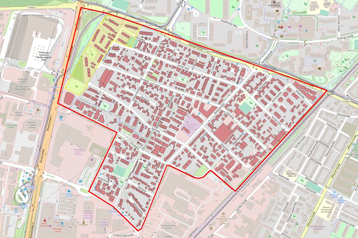 Karte des Gebiets "Energiekonzept Auf der Haid"