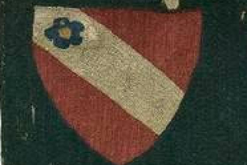 Wappen rot weiß auf dunklem Hintergrund